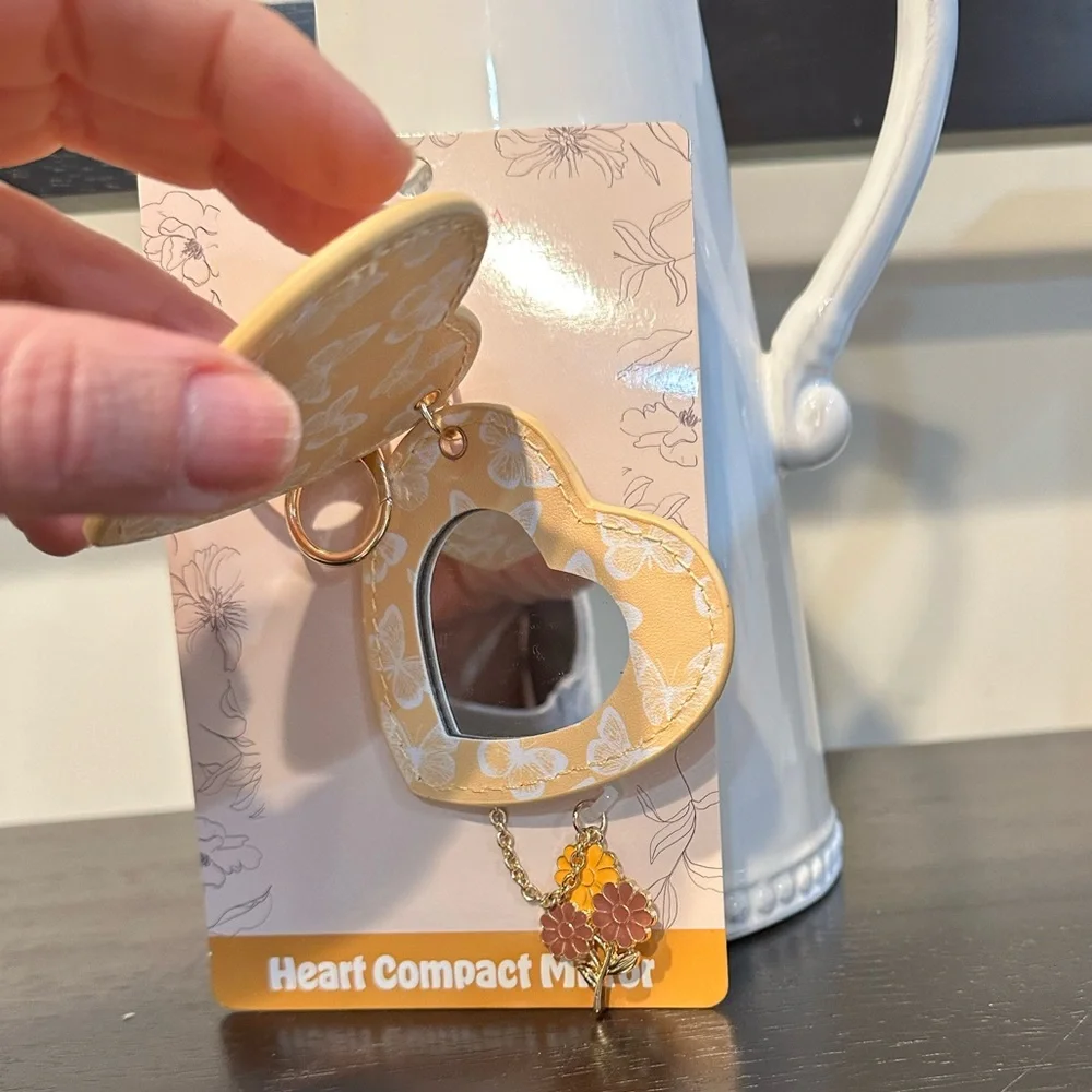 Francesca’s Butterfly Print Heart Mirror Keychain